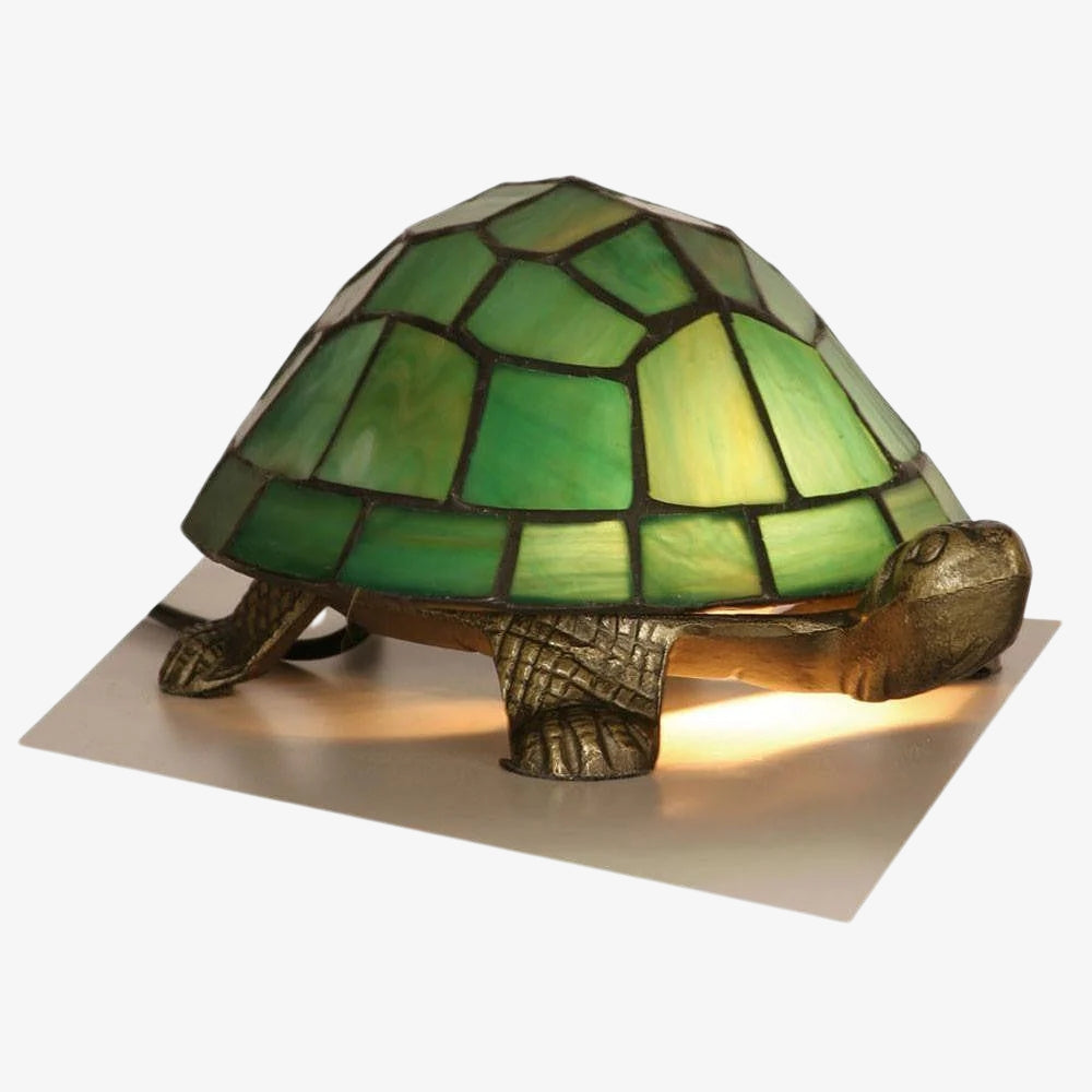 TiffStar Schildpadpatroon Glas-in-lood Tafellamp - Tiffany Stijl Decoratief Licht voor Binnen Accentverlichting