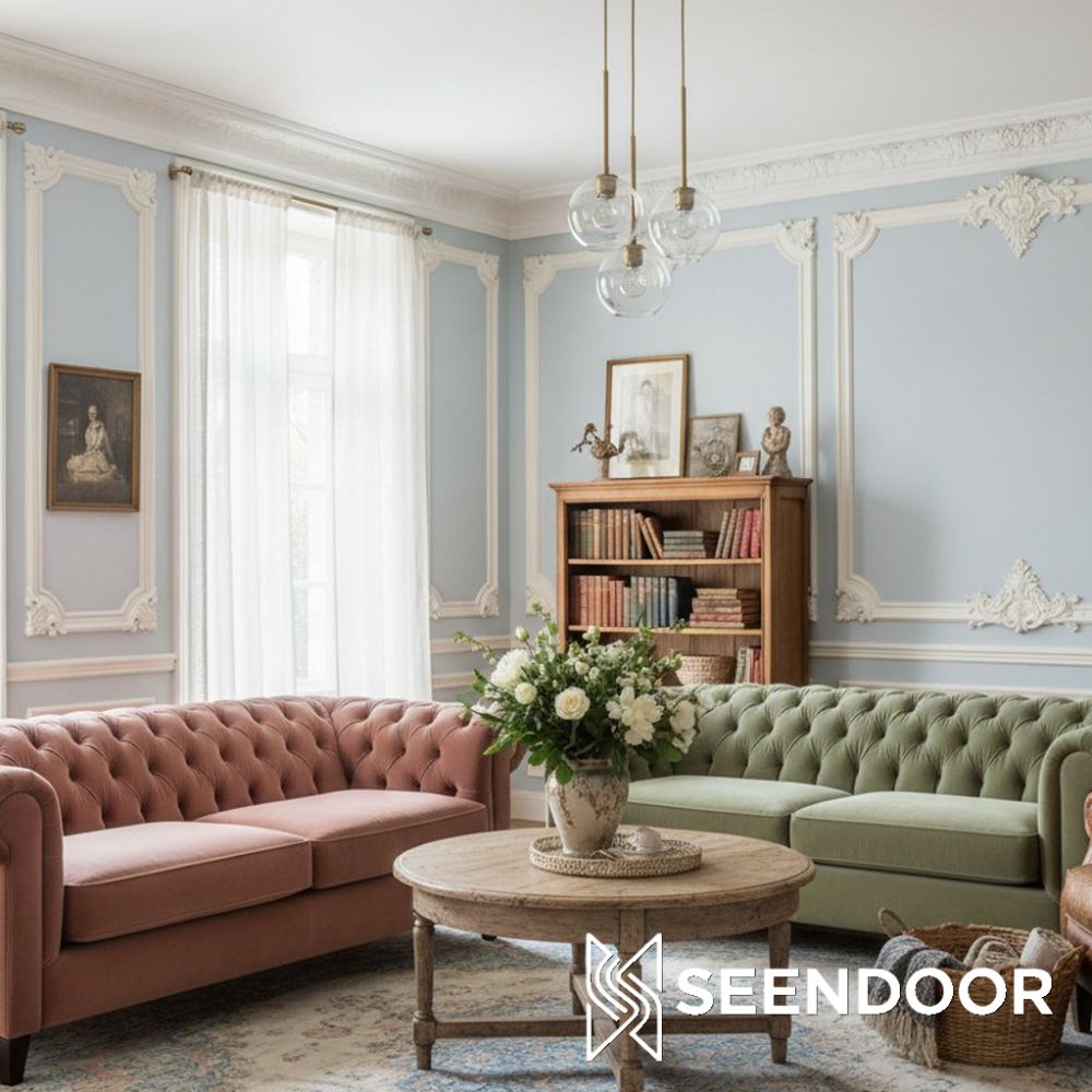 Selvion Asymmetric Glass Ball Chandelier for Dining Room & Living Room