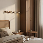 Afbeelding laden in galerijweergave, Elias Rustieke Verstelbare Travertijn Houten Wandlamp