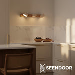 Afbeelding laden in galerijweergave, Elias Rustieke Verstelbare Travertijn Houten Wandlamp