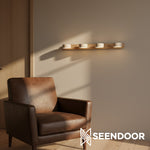 Afbeelding laden in galerijweergave, Elias Rustieke Verstelbare Travertijn Houten Wandlamp