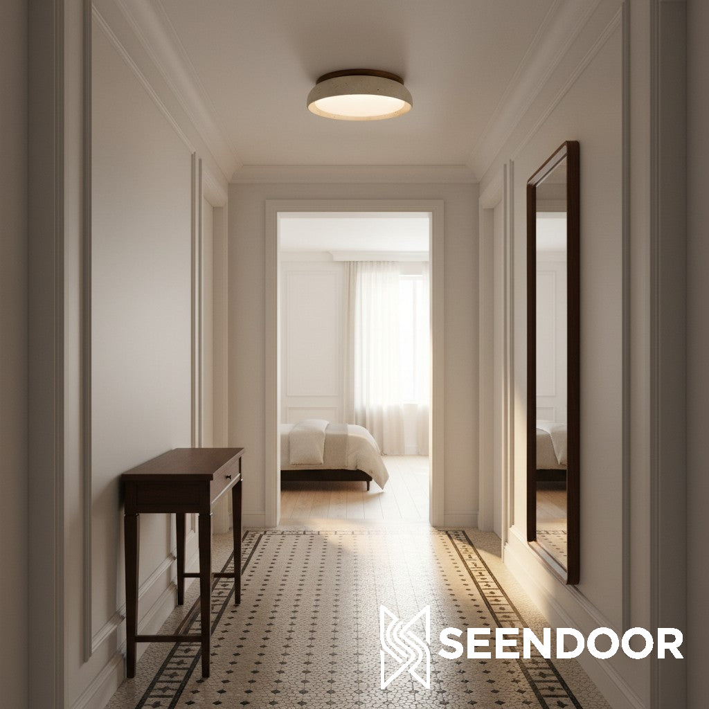 Moderne Scandinavische Travertijn Plafondlamp