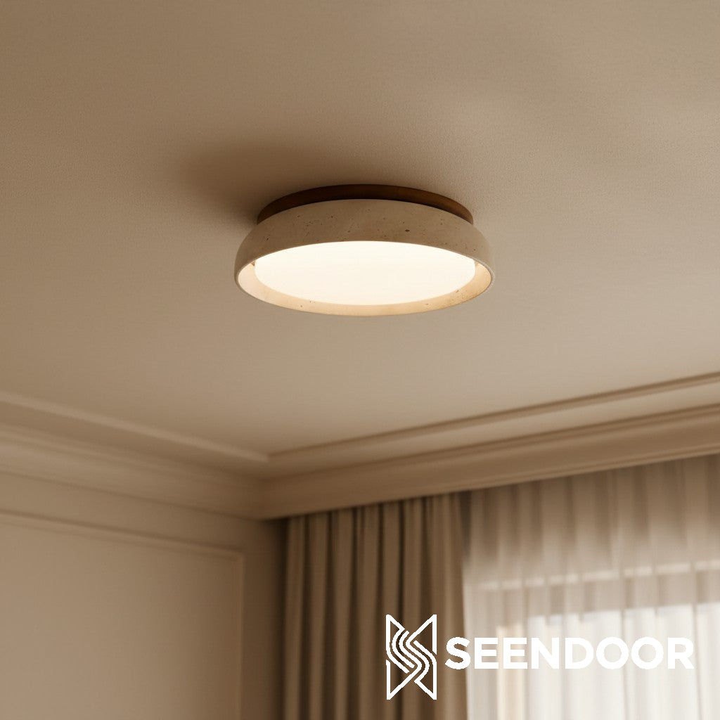 Moderne Scandinavische Travertijn Plafondlamp