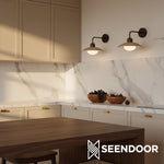 Afbeelding laden in galerijweergave, Travira Moderne Design Schijf Travertijn Wandlamp