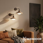 Afbeelding laden in galerijweergave, Travira Moderne Design Schijf Travertijn Wandlamp