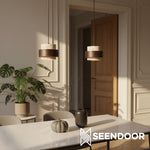 Afbeelding laden in galerijweergave, Aksel Vintage cilindervormige travertijn hanglamp