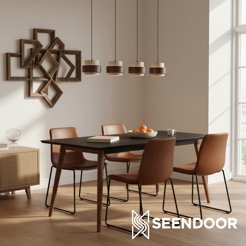 Aksel Vintage cilindervormige travertijn hanglamp