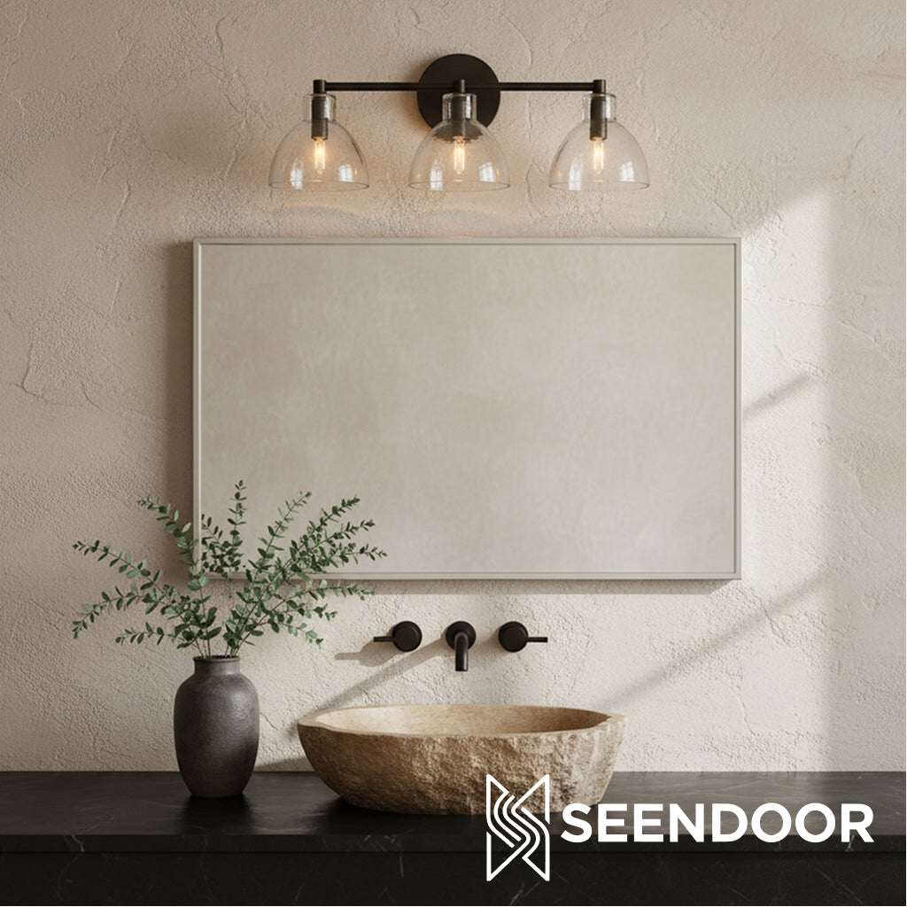 Glavira gerecyclede glazen dubbele wandlamp - binnen messing wandverlichting