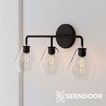 Load image into Gallery viewer, Merin Metal &amp; Glass Sculptural Wall Sconce for Vanity &amp; Bathroom
