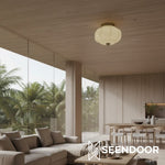 Load image into Gallery viewer, Vintage Eloise Milk Glass Flush Mount Ceiling Light - Vintage Charm Soft Glow
