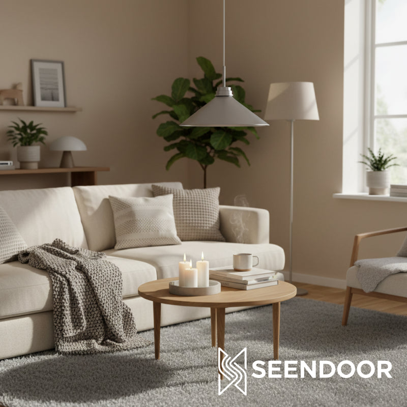 Aurenza Modern Farmhouse Pendant Light - Adjustable Shade for Warm Ambiance