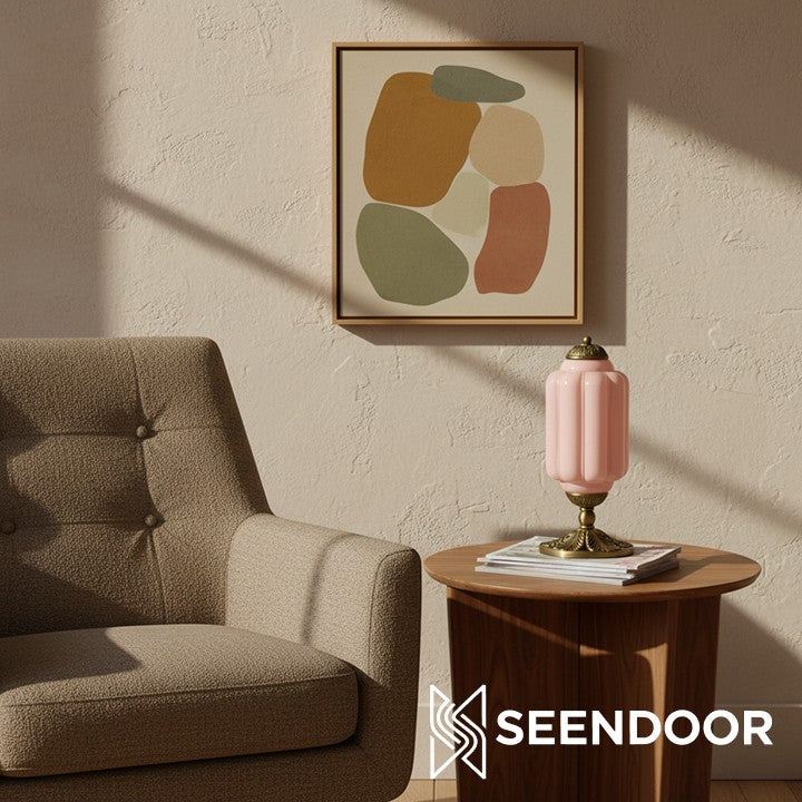 Retro Eloise Milk Glass Table Lamp for Bedroom Decor