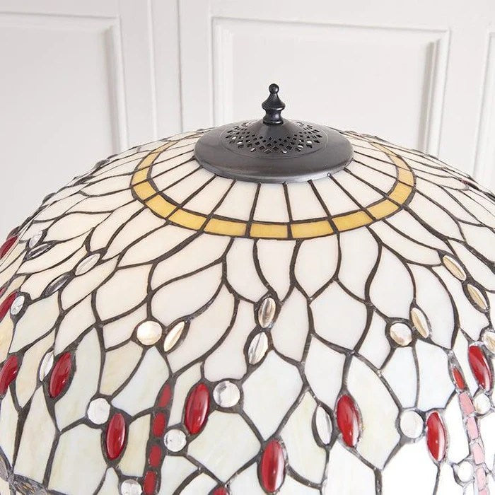 TF Dragonfly Motif Floor Lamp – Vintage Stained-Glass for Living Rooms