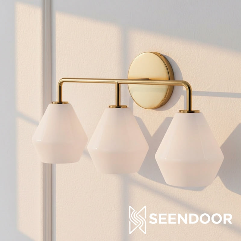 Merin Metal & Glass Sculptural Wall Sconce for Vanity & Bathroom