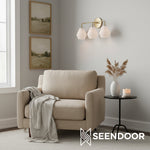 Load image into Gallery viewer, Merin Metal &amp; Glass Sculptural Wall Sconce for Vanity &amp; Bathroom
