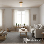 Load image into Gallery viewer, Rivora Modern Textured Glass Flush Mount Ceiling Light for Hallway
