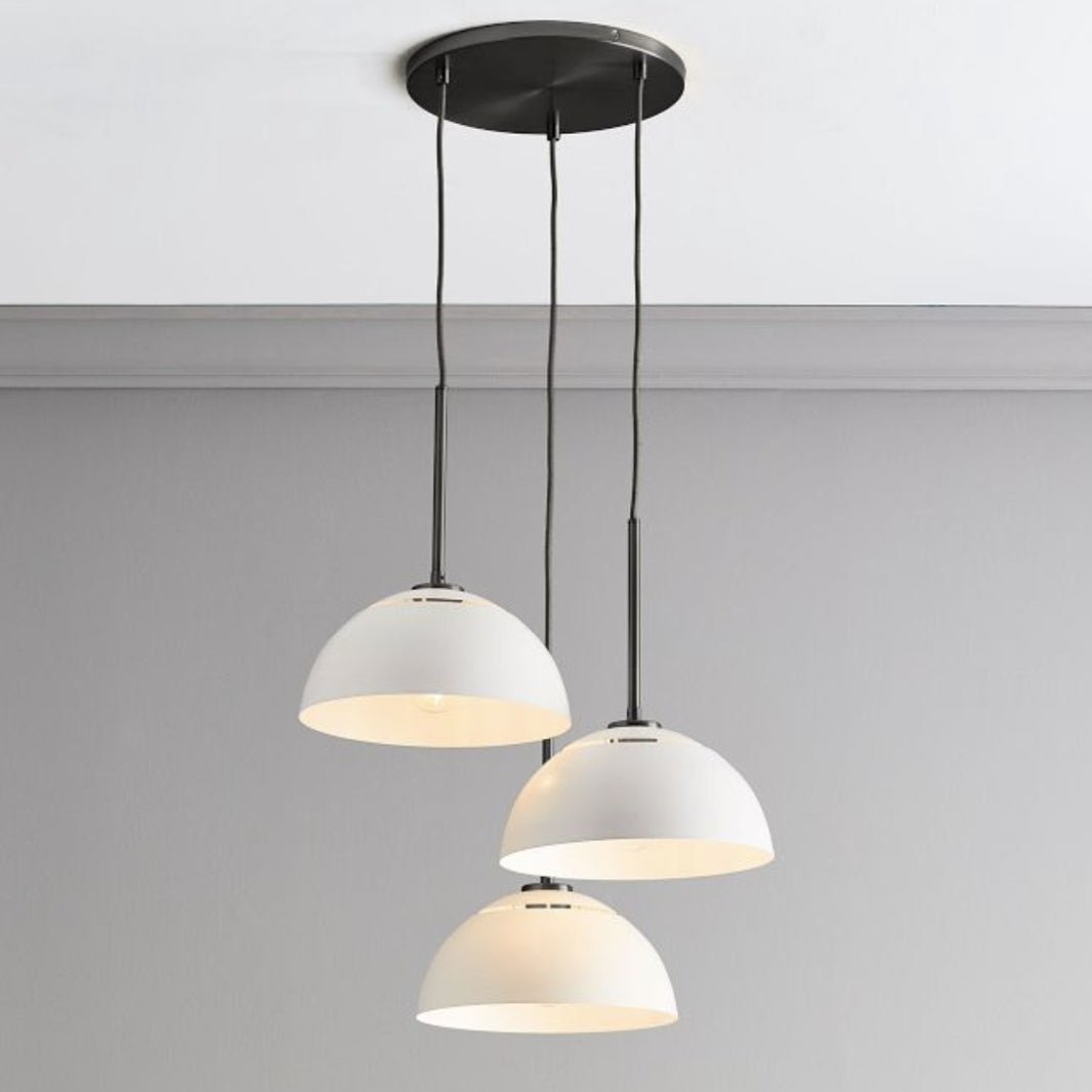 Parvion Modern Adjustable 3-Head Sculptural Metal Pendant Light