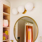 Load image into Gallery viewer, Alessora Mid-Century Modern 3-Light Wall Sconce - Metal Frame White Glass Globes
