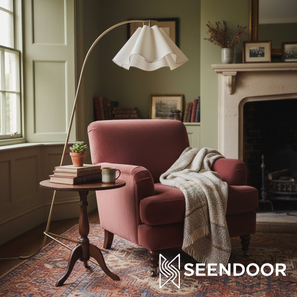 Oslan Modern Tripod Floor Lamp with Linen Shade for Living room