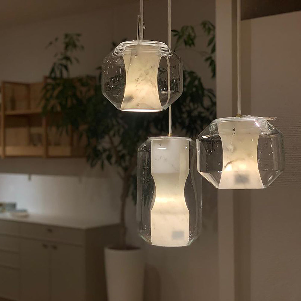 Glas Alabaster-Pendelleuchte