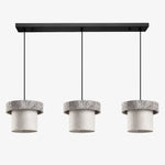 Cargar imagen en el visor de la Galería, Style D gray travertine stone pendant light with three heads
