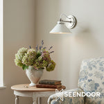 Load image into Gallery viewer, Aurenza Sconce – Farmhouse Wall Light with Metal Accents for Cozy Spaces
