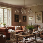 Load image into Gallery viewer, Selvion Curved-Arm Globe – Modern Chandelier for Dining &amp; Living
