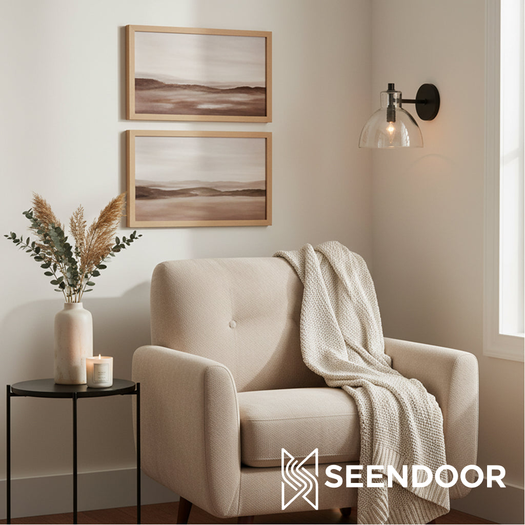 Glavira gerecyclede glazen dubbele wandlamp - binnen messing wandverlichting