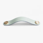 Afbeelding laden in galerijweergave, Cowhide leather and brass cabinet pull handle color and size option