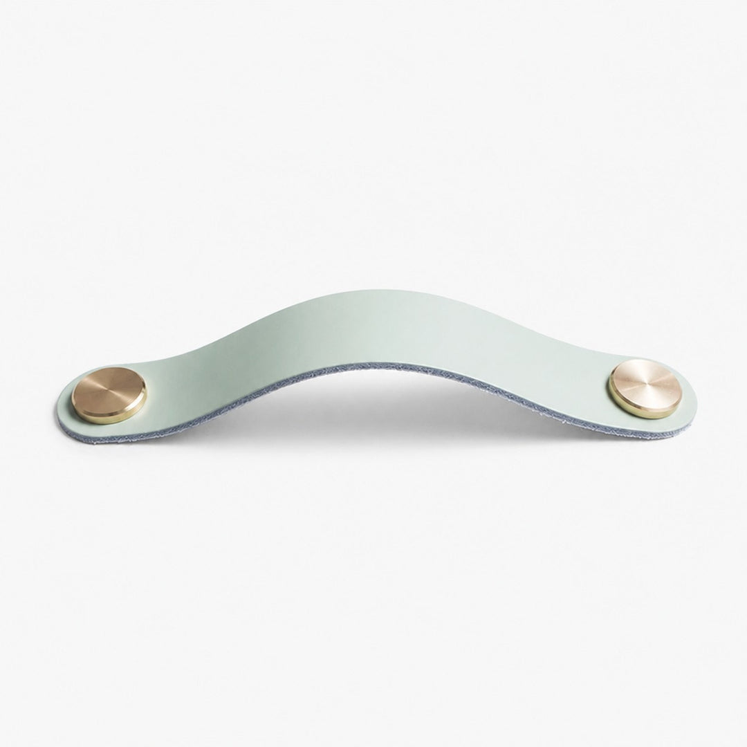 Cowhide leather and brass cabinet pull handle color and size option