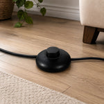 Charger l'image dans la visionneuse de la galerie, Black floor switch on lamp cord detail