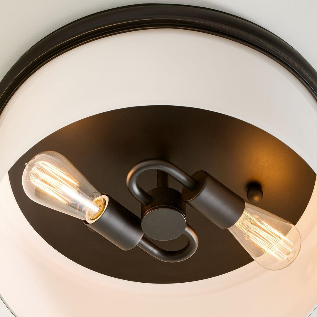 Lámpara de techo empotrada Roven con cúpula de vidrio opalino - Diseño elegante para dormitorio y sala de estar