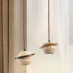 Load image into Gallery viewer, Travertine Planet Pendant Light