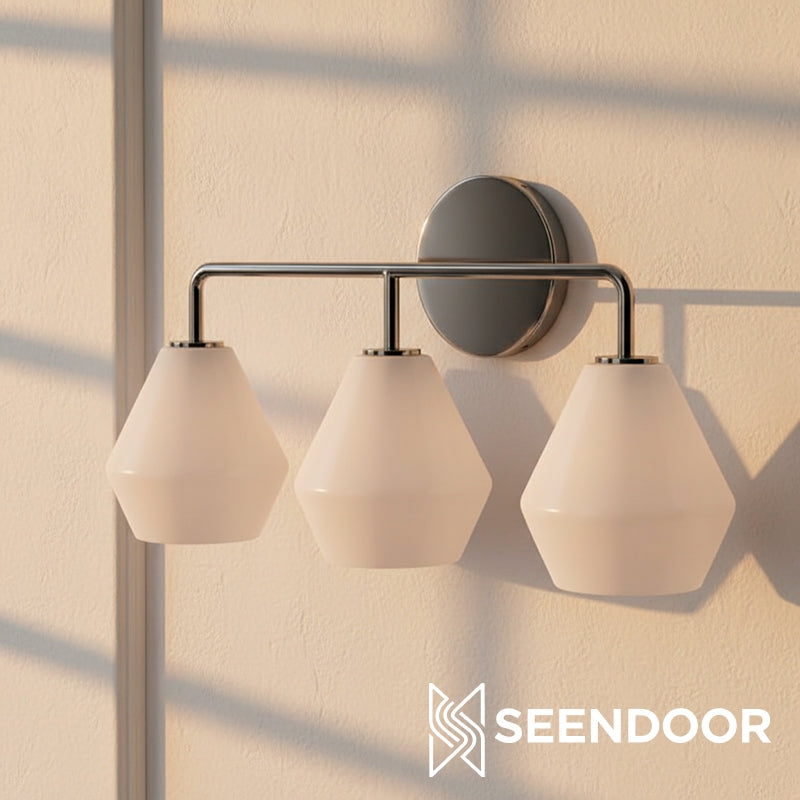 Merin Metal & Glass Sculptural Wall Sconce for Vanity & Bathroom