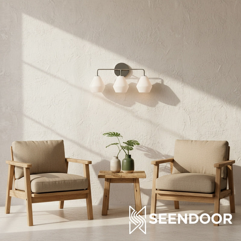 Merin Metal & Glass Sculptural Wall Sconce for Vanity & Bathroom