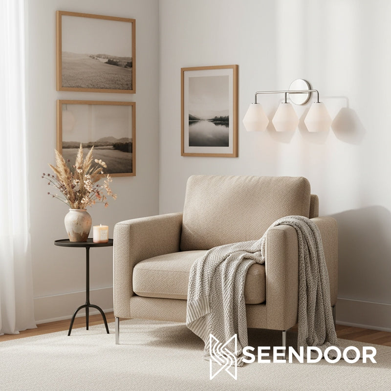 Merin Metal & Glass Sculptural Wall Sconce for Vanity & Bathroom