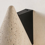 Cargar imagen en el visor de la Galería, Black wall plate and travertine cone side detail
