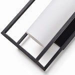 Cargar imagen en el visor de la Galería, Allora Black Outdoor Wall Lamp with White Glass Shade