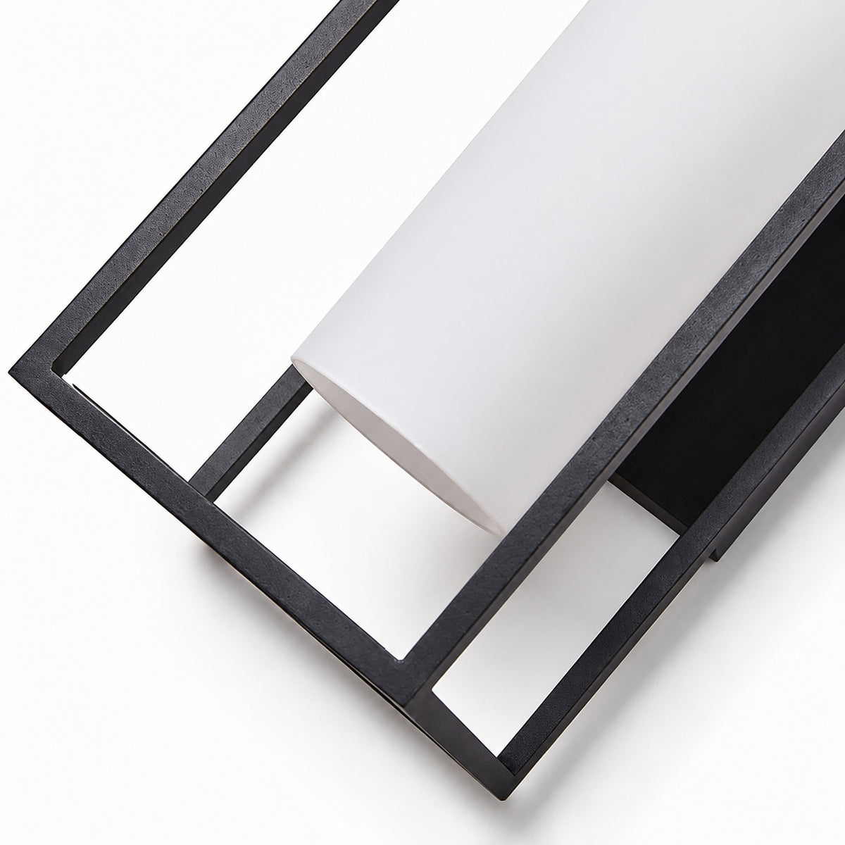Allora Black Outdoor Wall Lamp with White Glass Shade