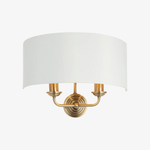 Afbeelding laden in galerijweergave, Tela Classic wandlamp met stoffen kap – elegante metalen afwerking wandlamp voor woonkamer / slaapkamer