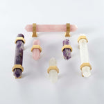 Load image into Gallery viewer, Brass Crystal Door Knobs: Kitchen Cabinet Knobs &amp; Bedroom Drawer Pulls
