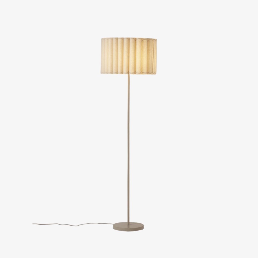 Velura Staande Vloerlamp - Beige Linnen Lampenkap en Metalen Voet