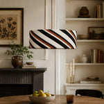 Cargar imagen en el visor de la Galería, Striped fabric pendant light room detail