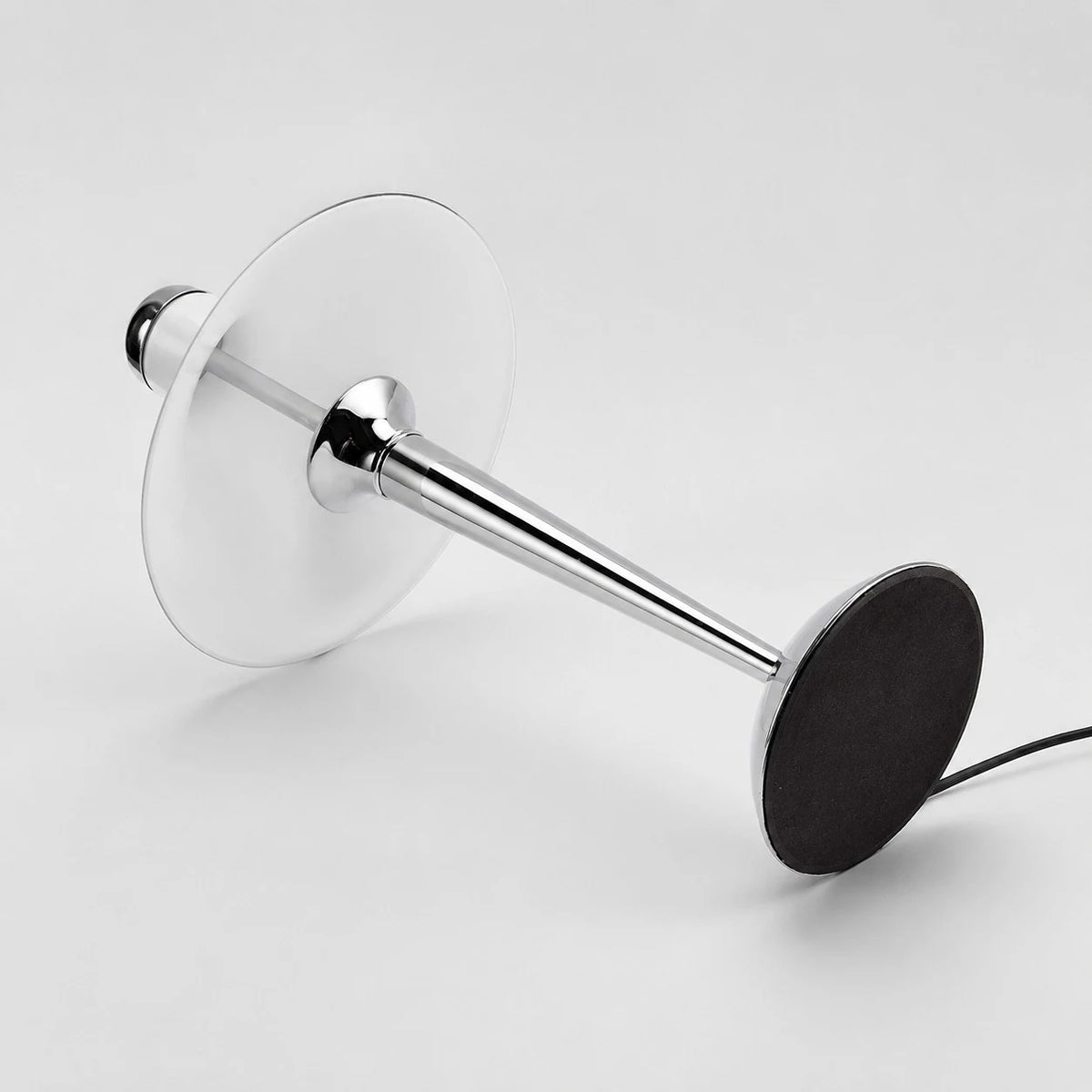 Chrome base and shade underside detail