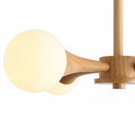 Bild in die Galerieansicht laden, Novalune Mehrflammiger Glas-Globus-Kronleuchter mit Holzrahmen – Japanischer Zen-Stil für das Wohnzimmer