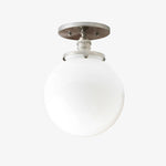 Load image into Gallery viewer, Glorica White Opal Sphere Modern Semi-Flush Light for Bedroom &amp; Entryway
