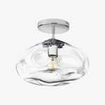 Afbeelding laden in galerijweergave, Glissora Reflecterende Glazen Semi-Opbouw Plafondlamp – Sculpturaal Ontwerp, Veelzijdige Afwerking voor Gangen &amp; Eetkamer