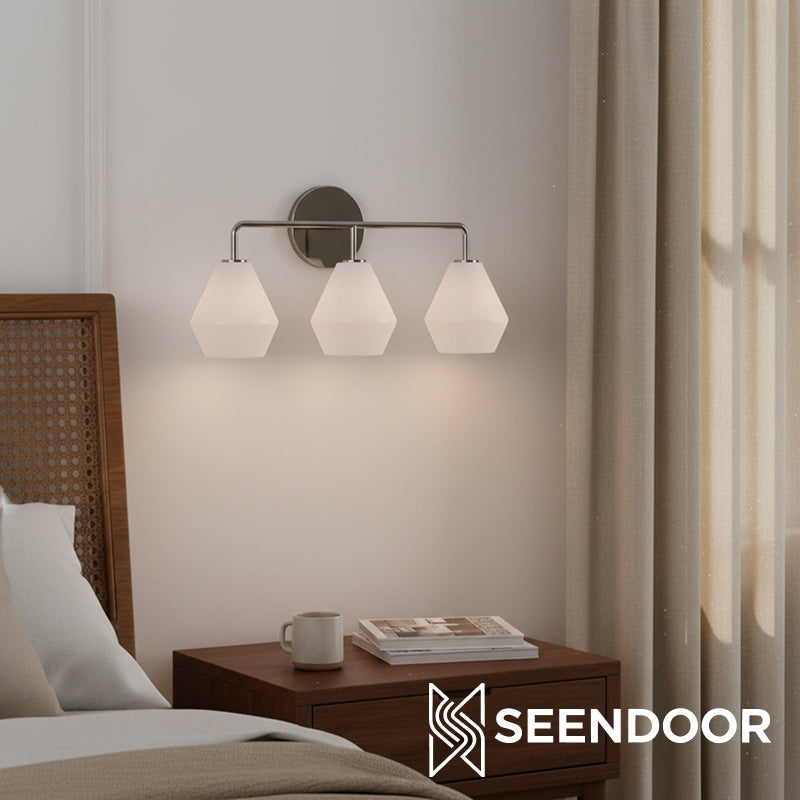 Merin Metal & Glass Sculptural Wall Sconce for Vanity & Bathroom