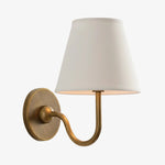 Afbeelding laden in galerijweergave, Luvora vintage geplooide kap wandlamp - moderne messing linnen wandverlichting
