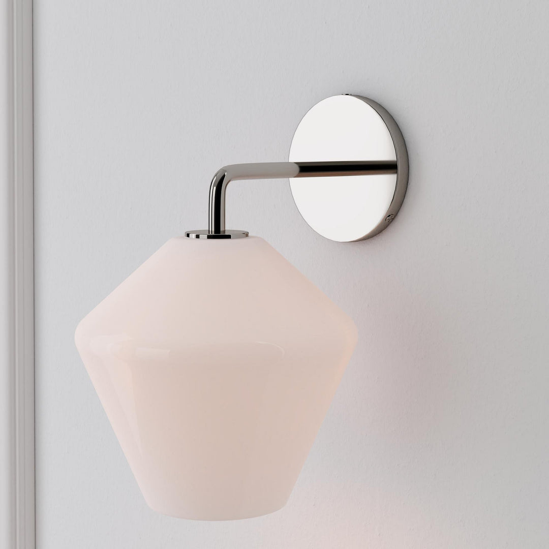 Merin Sculptural Milk Glass Geometric Wall Lamp